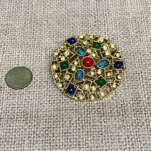 Emmons Gold Cabochon Brooch‎